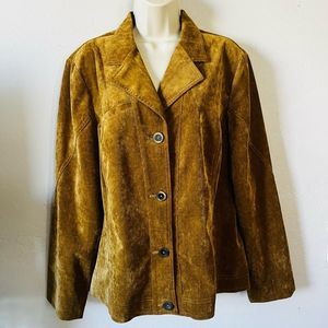 R.Q.T NWOT corduroy collared retro wide sleeve button down v neck jacket XL